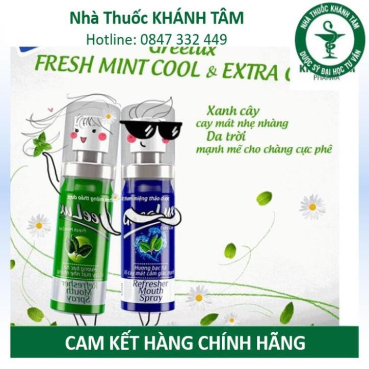 Xịt Thơm Miệng Thảo Dược GREELUX [Chai 12ml] Extra Cool / Fresh Mint Cool [Grelux] _Khánh Tâm ! !