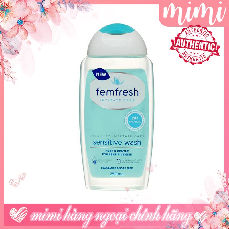 Dung Dịch Vệ Sinh Phụ Nữ Femfresh Màu Xanh Cho Da Nhạy Cảm Femfresh Sensitive Wash 250ml