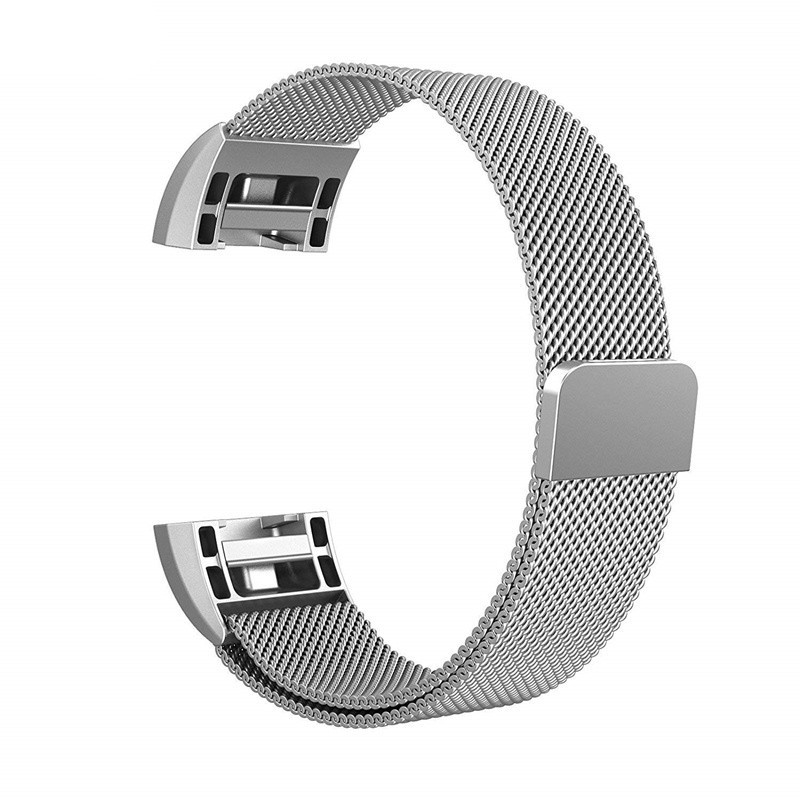 Dây đeo inox Milanese khóa nam châm cho đồng hồ thông minh Fitbit Charge 3 2