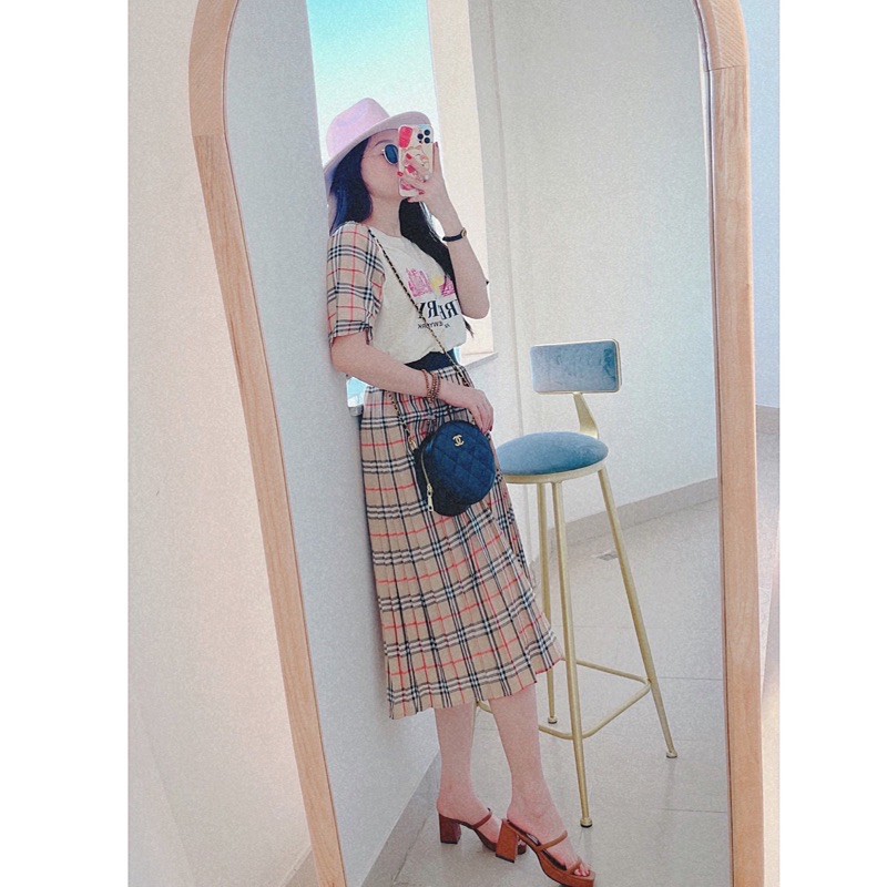 Set áo thun cotton chân váy dập ly bbr, Set váy nữ dập ly cao cấp | BigBuy360 - bigbuy360.vn