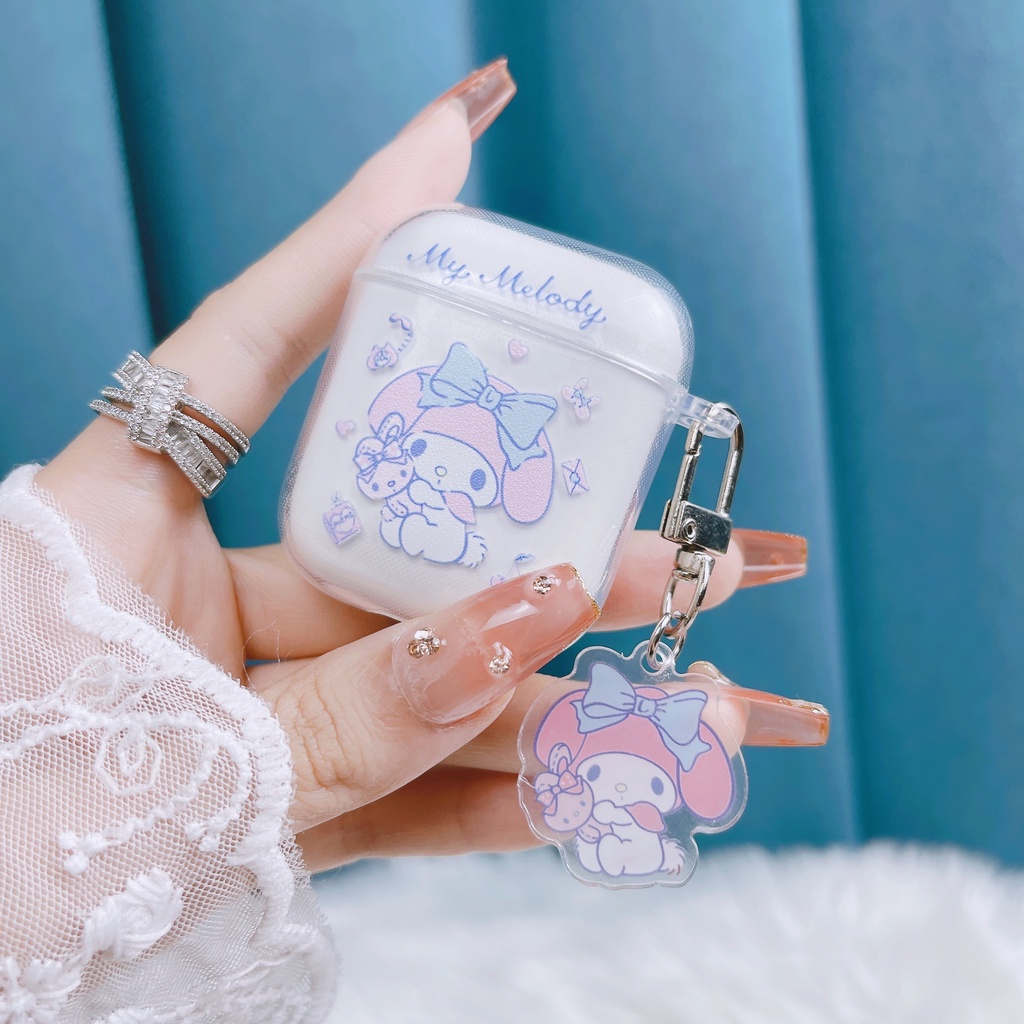 Vỏ Bảo Vệ Hộp Sạc Tai Nghe Airpods 1/2/3/Pro 2021 inPods i12 Bằng Tpu Mềm Màu Trong Suốt