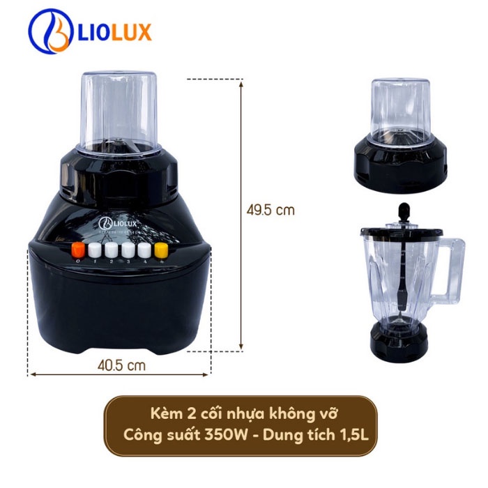 Máy xay sinh tố Liolux LIO-703, Máy xay đa năng dung tích 1.5L xay rau củ, xay đá chuyên biệt - Bảo hành 12 tháng