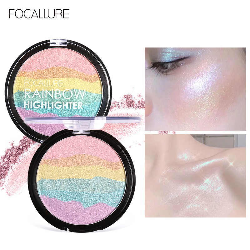 Bảng phấn mắt FOCALLURE màu cầu vồng DIY ánh nhũ bắt sáng chất lượng cao | BigBuy360 - bigbuy360.vn