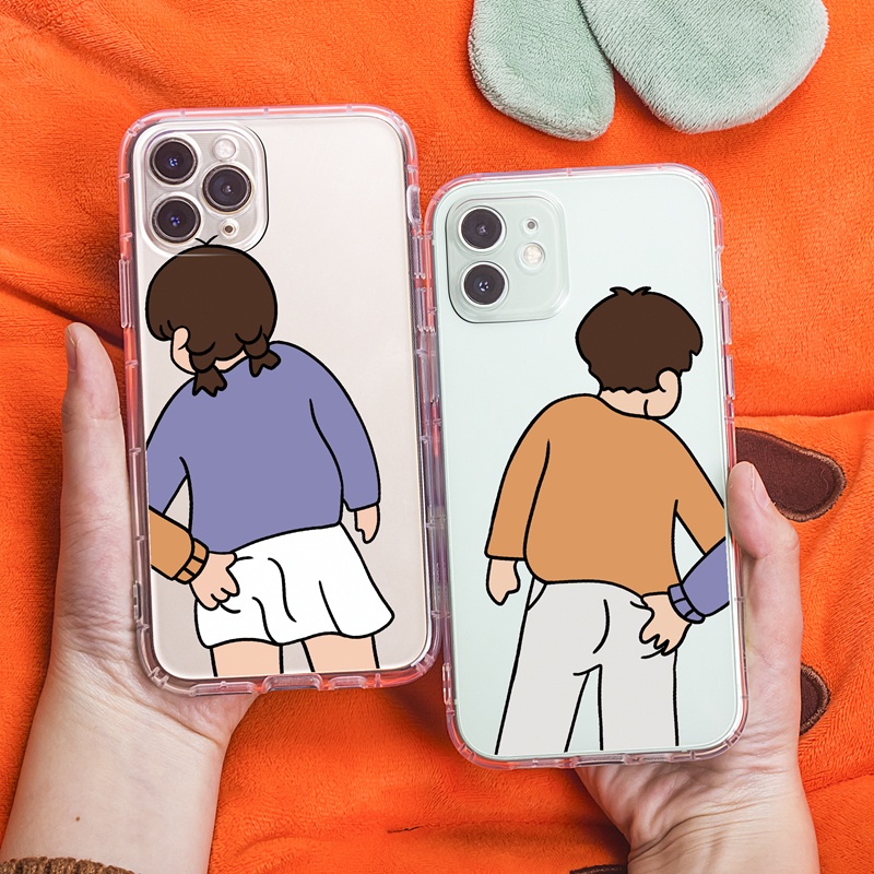 Ốp lưng iphone Ốp điện thoại Suntaiho TPU trong suốt in hình cào cấu mông couple thích hợp cho IPhone 13 12 11 Pro Max X XsMax XR 8 7