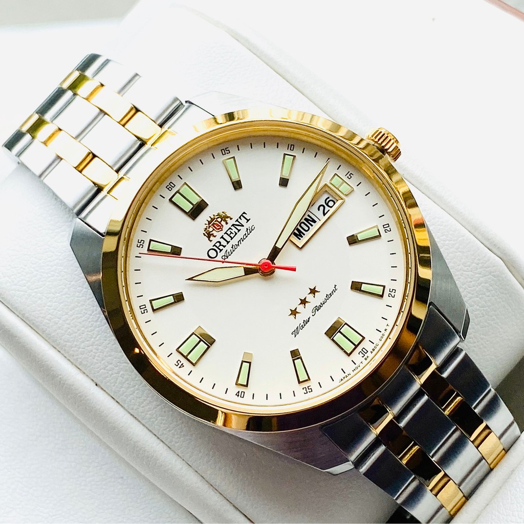Đồng hồ Nam chính hãng Orient 3 Sao RA-AB0028S19B (SAB0C008W8) Size 40mm,Demi vàng,Lịch-Máy cơ-Dây kim loại thép cao cấp