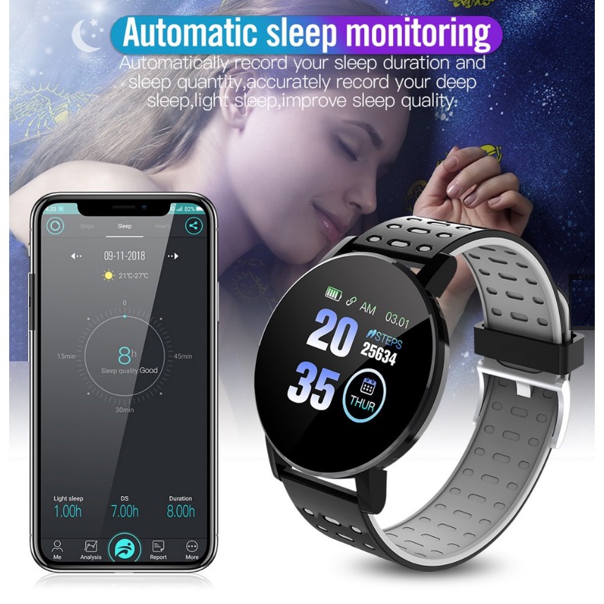 Đồng Hồ Thông Minh Thể Thao Đo Nhịp Tim Huyết Áp Lượng Calo Chống Nước Hiệu Quả
