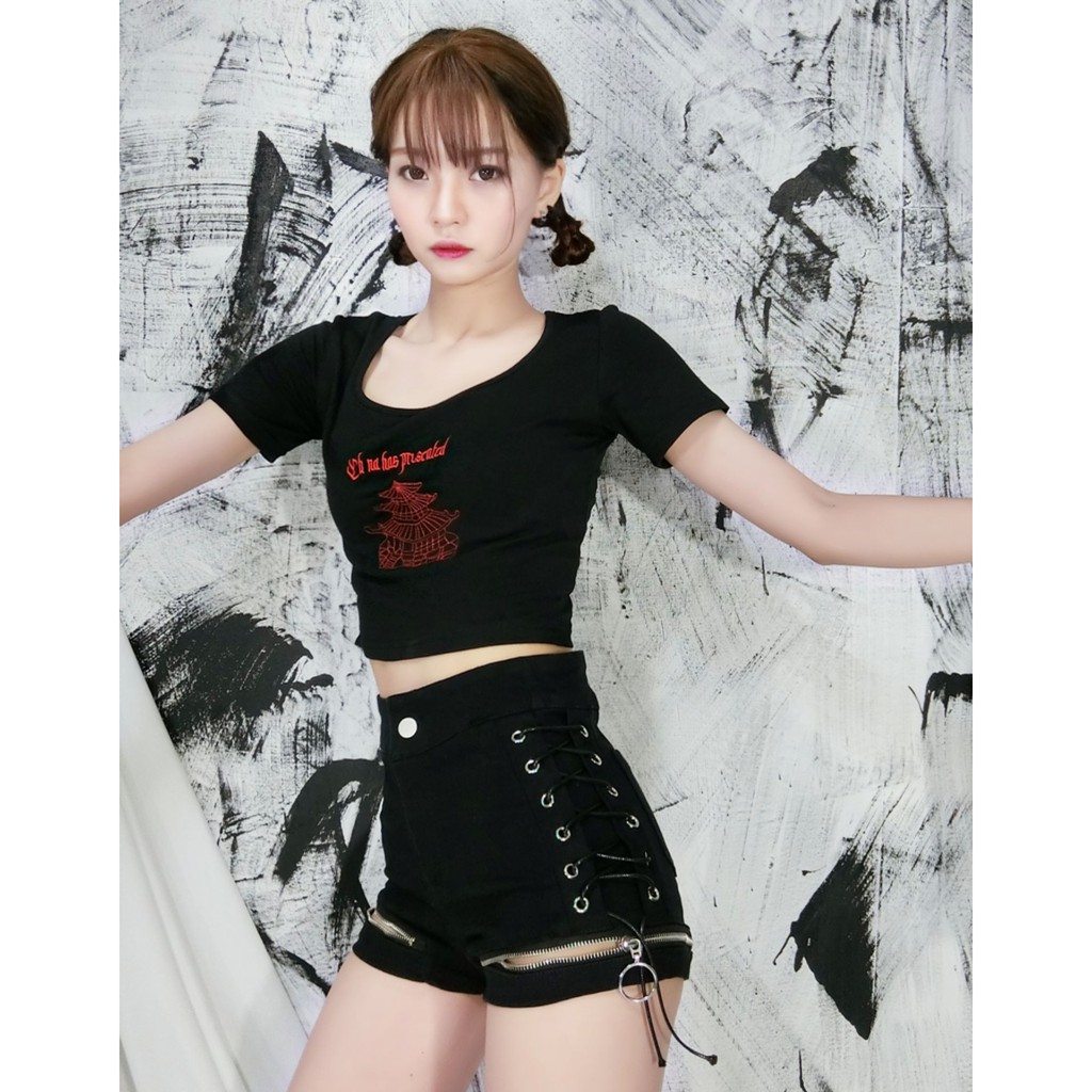 Quần Short Jean Sexy - Lưng Cao Kết Hợp Dây Kéo Đùi Cực Chất - Denim Shorts 2020