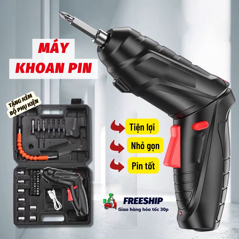 Máy Khoan Pin Máy Khoan Bắt Vít Đa Năng Tặng Kèm 24 Phụ Kiện Cao Cấp Titan.st