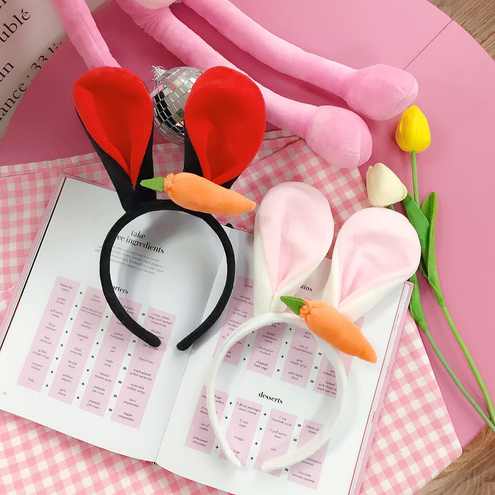 Băng Đô Tai Thỏ Cà Rốt Vui Nhộn