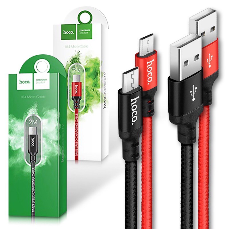 Cáp Sạc Micro Type C Hoco X14 bọc dù siêu bền có sạc nhanh