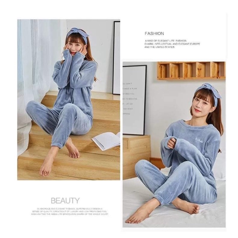 Bộ Ngủ Nhung Cao Cấp - Ấm Áp - Mềm Mại Hot 2023