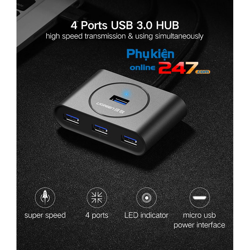 Bộ chia 4 cổng USB 3.0 tốc độ cao