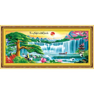 Tranh Thêu Chữ Thập Tùng Nghênh Khách 222986 - 148×63cm