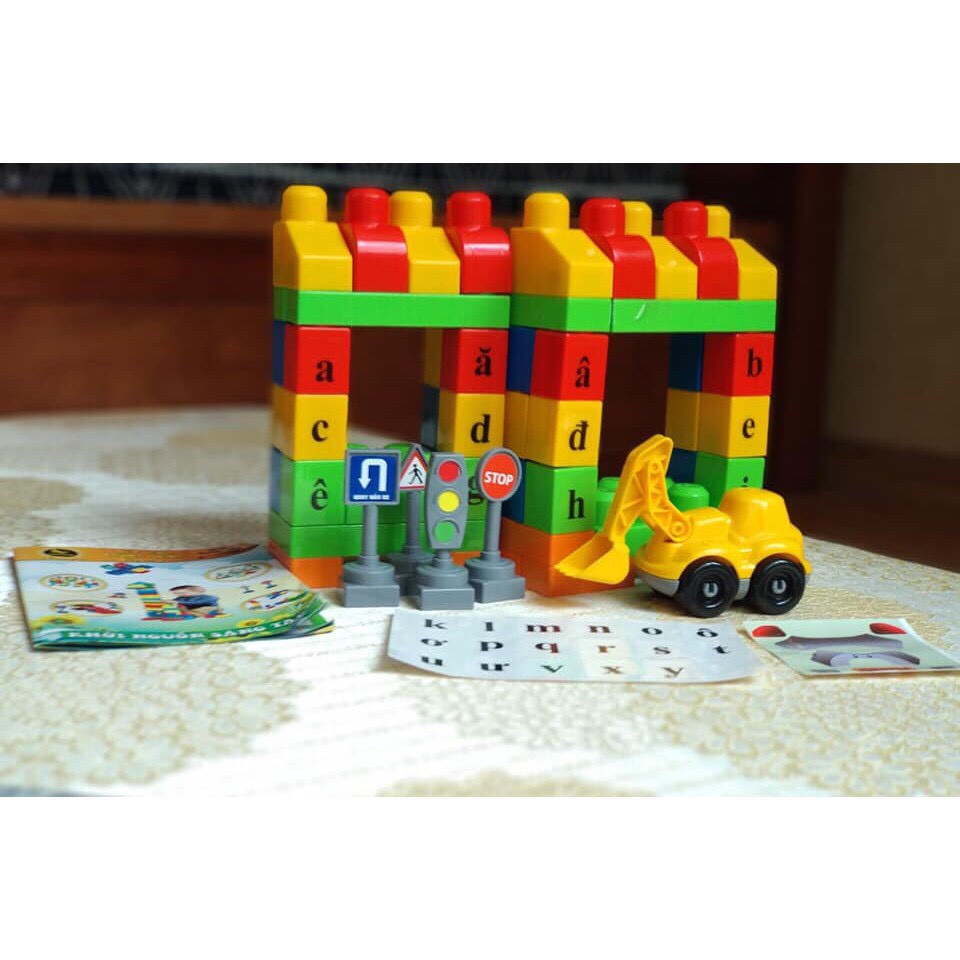 Bộ Xếp Hình Xây Dựng Mơ Ứơc Công Trình Kết Hợp Dạy Chữ Cho Bé Giúp Phát Triển Trí Tuệ