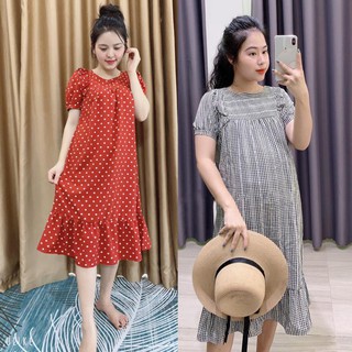 Váy bầu xinh Mùa Hè, dáng suông chân cá cho mẹ bầu mặc đi làm đi chơi freesize 48-73kg 💃