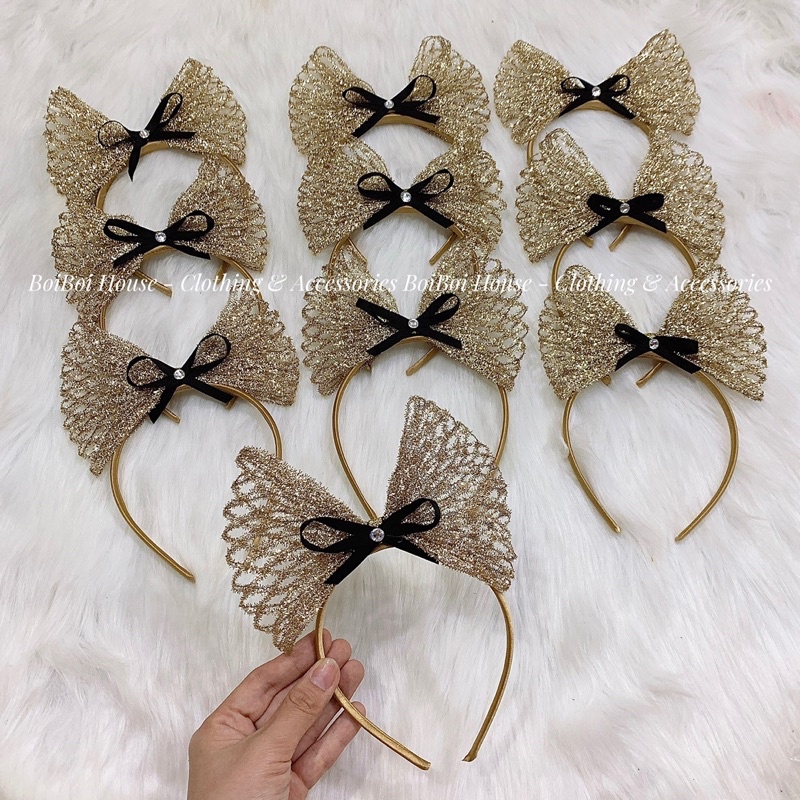 Bờm, kẹp tóc nơ lấp lánh cho bé cưng