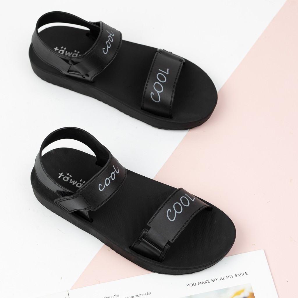 GIÀY SANDAL NỮ MWC - SANDAL QUAI NGANG THỜI TRANG - SANDAL PHỐI CHỮ CAO SU DẺO - NUSD- 2833