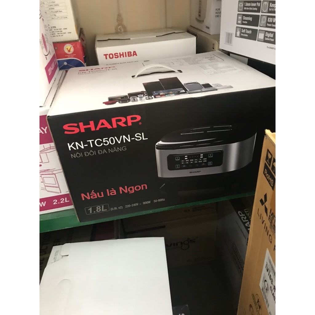 Nồi đa năng Sharp KN-TC50VN-SL-WH 2 ngăn 1.8 lít - Chính hãng