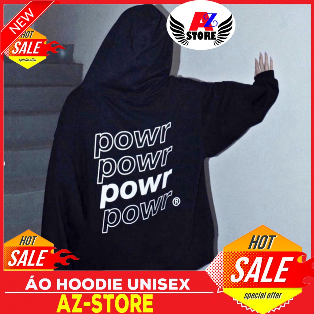 (FREESHIP) ❤ ÁO HOODIE - ÁO KHOÁC NỈ NGOẠI Dây Kéo (HD1180 - Powr) đủ Size M,L,XL | BigBuy360 - bigbuy360.vn