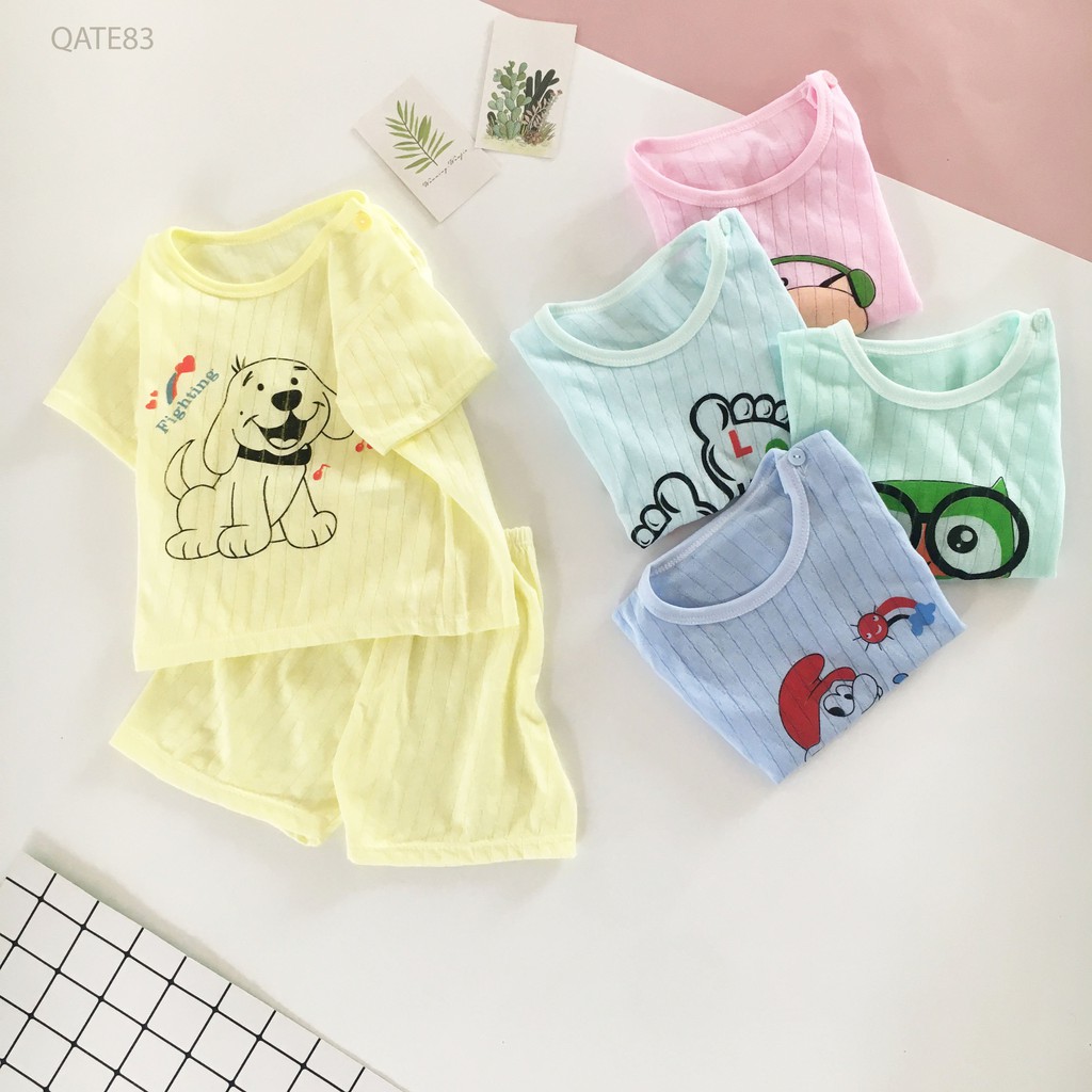 Bộ quần áo cho bé chất Cotton hình xinh xắn QATE83_ Namkidshop