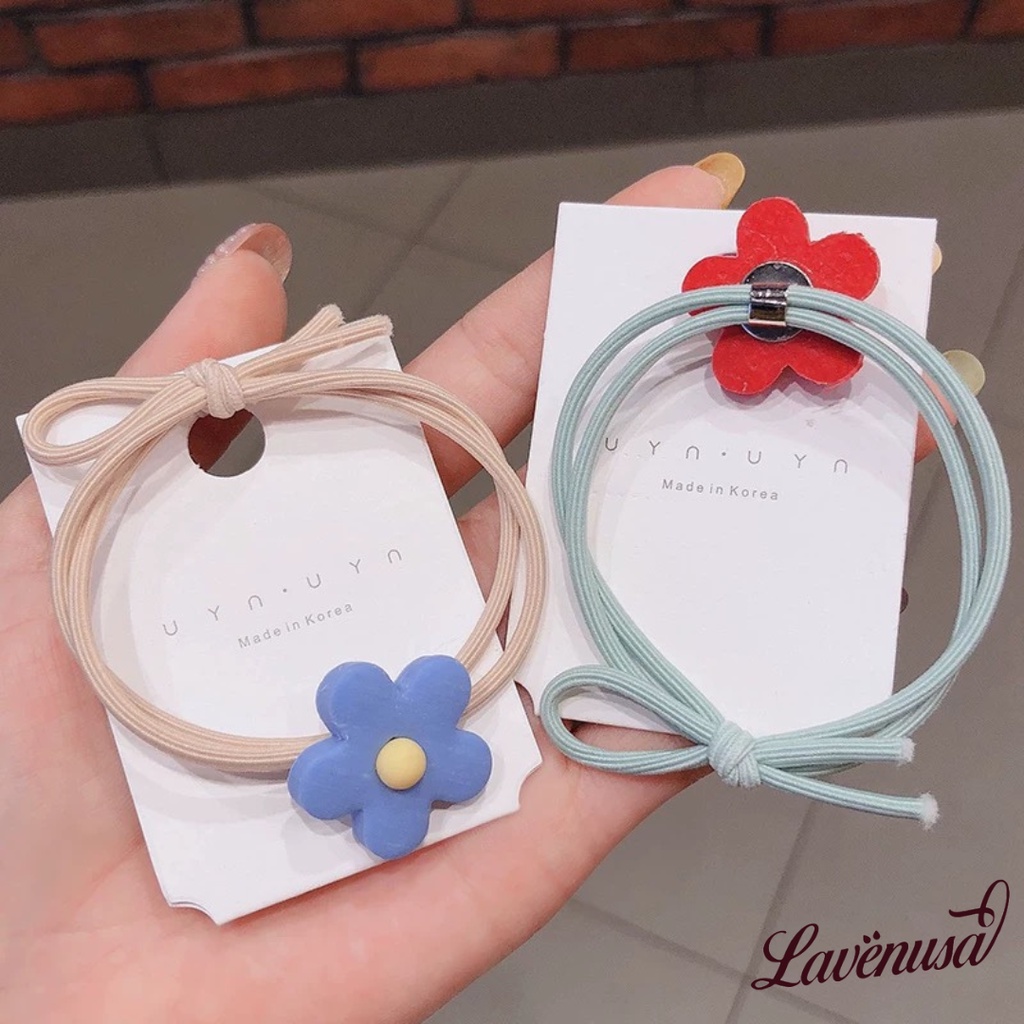 Dây buộc tóc kiểu Hàn co giãn hình hoa dễ thương nhiều màu LAVENUSA CT08