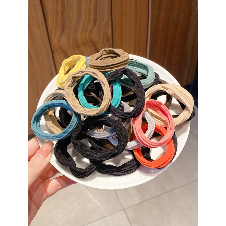 Set 5 dây buộc tóc co giãn nhiều màu tùy chọn phong cách Hàn Quốc chất lượng cao