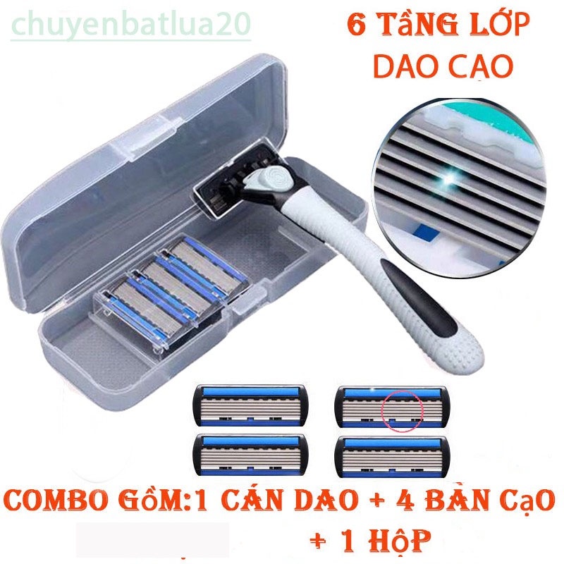 Dao cạo râu 6 lưỡi cạo êm sắc sạch sẽ(DÙNG ĐƯỢC RẤT NHIỀU LẦN)