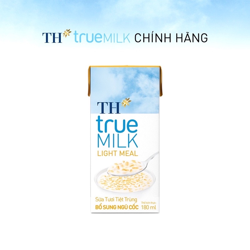 Thùng 48 hộp Sữa Tươi Bổ sung Ngũ Cốc TH true MILK LIGHT MEAL 180ml