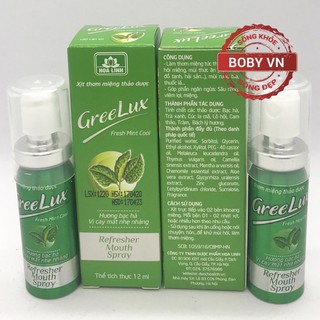 Xịt thơm miệng Greelux EXtra cool thảo dược 12ml
