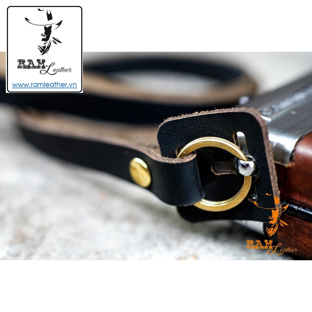 DÂY MÁY ẢNH DA BÒ ĐEN MỘC MẠC VINTAGE – RAM A2 BLACK