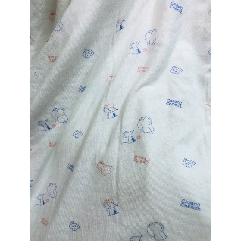 vải thun cotton lụa sơ sinh hình voi và chuột