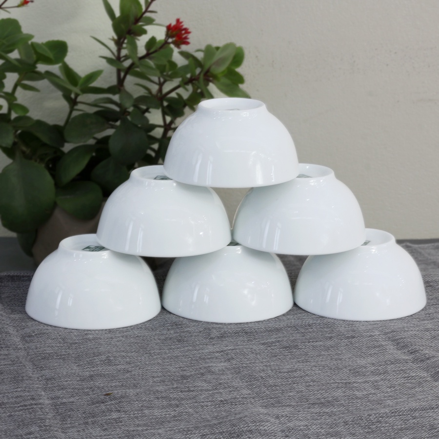 ] Bộ 10 Chén Ăn Cơm Sứ Màu Trắng Đường Kính 11cm - Bộ chén Hàng Việt Nam Chất Lượng Cao