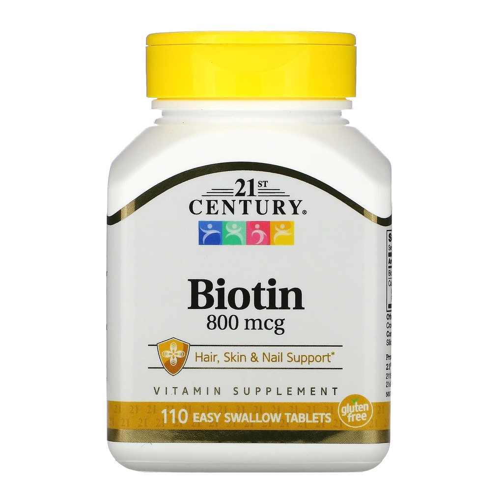 Biotin 21st Century 800mcg USA .Hỗ trợ mọc Tóc .Râu ,Da ,Chân mày và cung cấp một số vitamin thiết yếu.