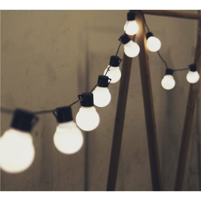 Dây đèn Ping pong light 20 bóng trang trí lều, cắm trại, cafe, cây ngoài trời cắm điện 5M - có đuôi nối nhiều dây lại