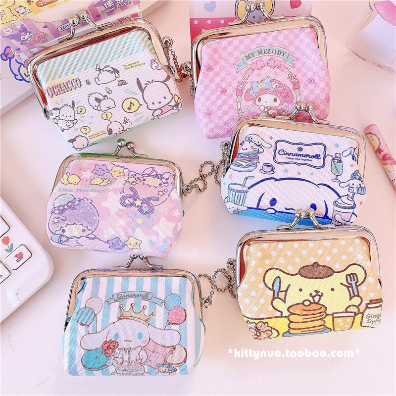 Túi Đựng Tiền Xu / Tai Nghe Bluetooth Hai Mặt Hình Cinnamoroll Melody Dễ Thương