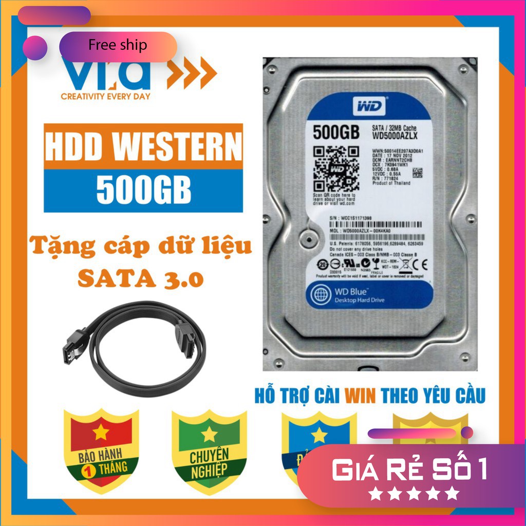 .Ổ cứng HDD PC 3,5"  500GB 320GB, 250GB, Western , Seagae-Tặng cáp Sata 3.0-Hàng nhập khẩu tháo máy đồng bộ - BH 1 tháng