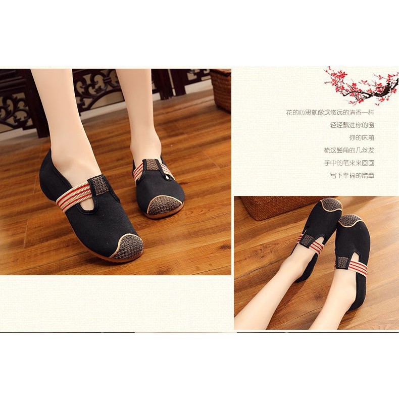 Giày Búp Bê Phong Cách Trung Hoa Thanh Lịch Dành Cho Nữ