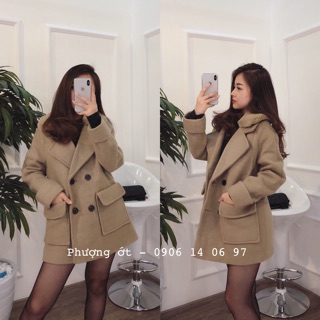 💋 Áo dạ túi vuông cổ lông 💋