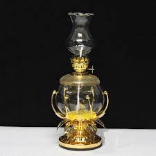 Đèn Thờ Dầu Cát Tường Lưu Ly Mạ Vàng Loại To Số 02