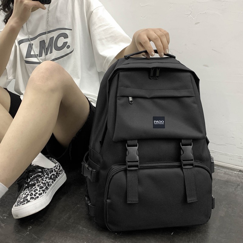 Balo Ulzzang , balo laptop túi hộp thời trang Hàn Quốc PADO chứa được laptop 15.6inch