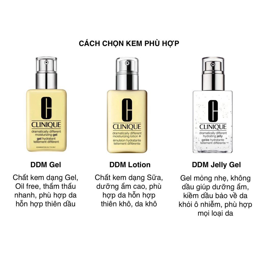 Kem Dưỡng Ẩm Clinique Dramatically Different Moisturizing Gel | Lotion+ | Jelly 30ml - 50ml - 60ML Gel Lotion Clinque