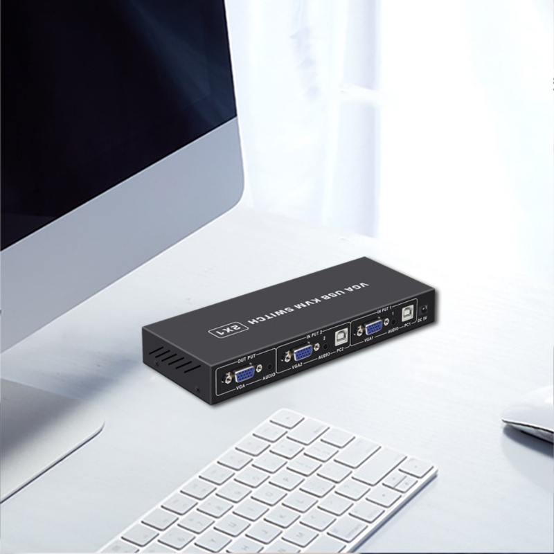 Hub Chia Cổng USB 2 Trong 1 VGA KVM Cho Máy In