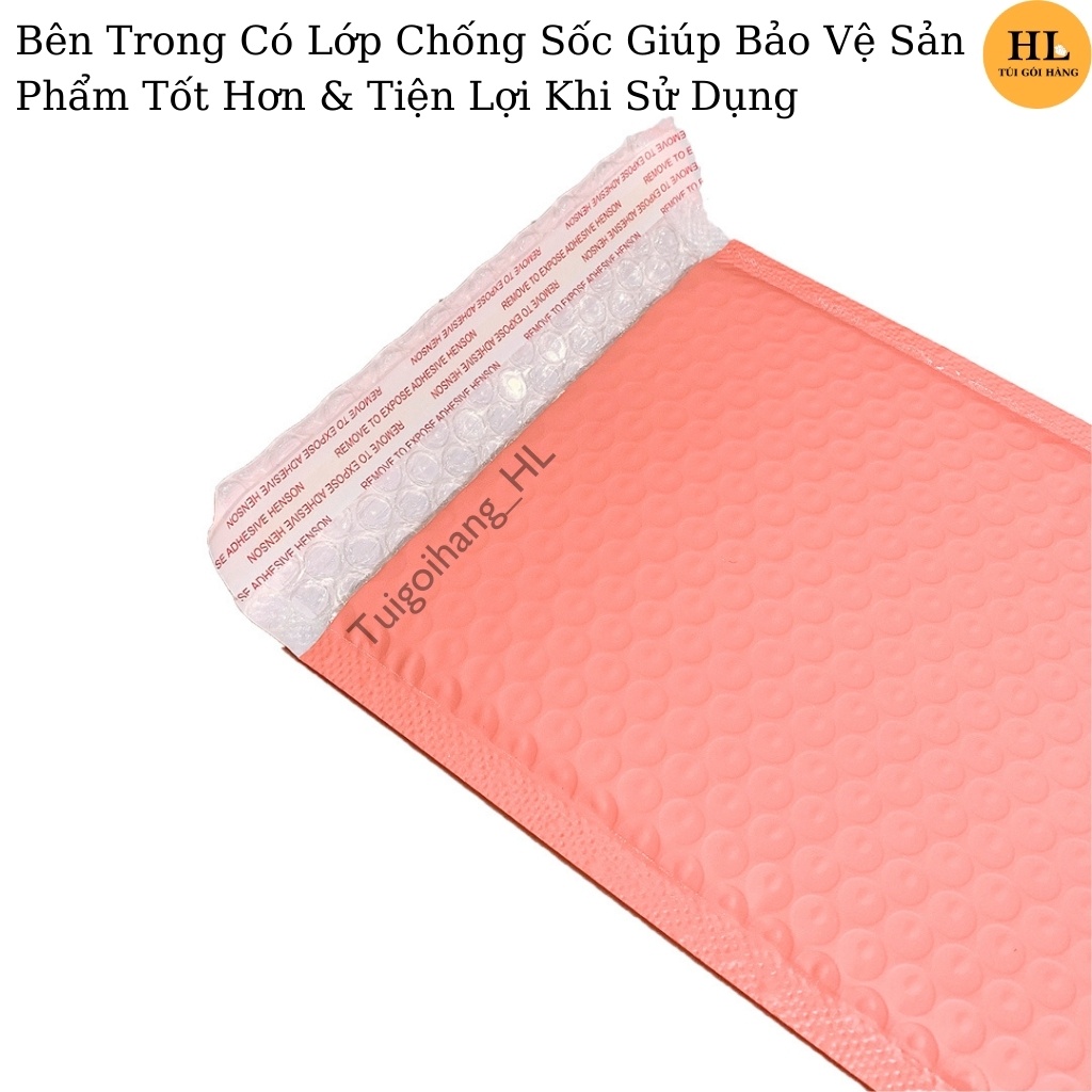 Combo 100 túi gói hàng chống sốc hồng đào cao cấp size 18x23+4cm ( có lớp khí bong bong bên trong ) TUIGOIHANGHL