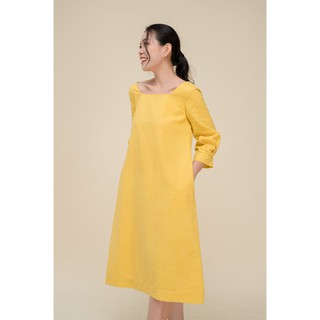 Váy linen màu vàng