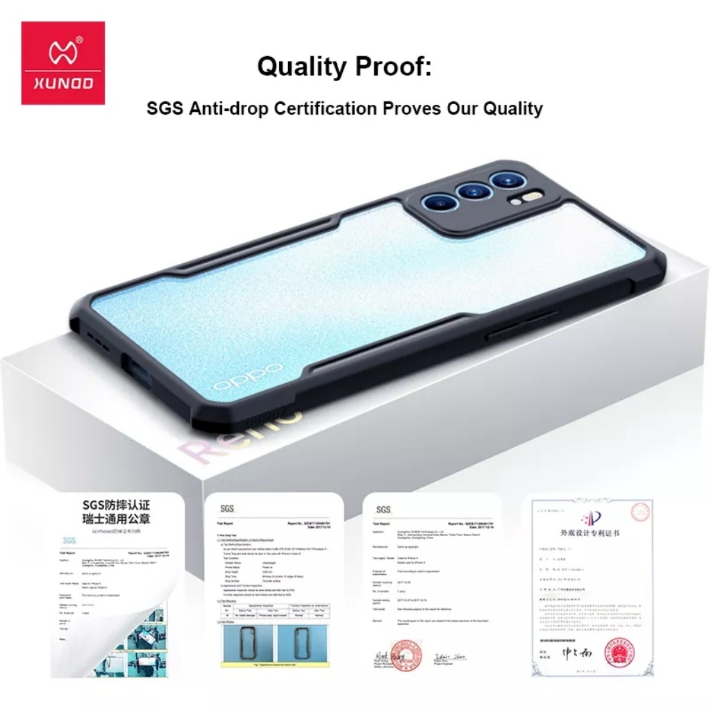 Ốp lưng Oppo Reno 6 5G hiệu Xundd lưng trong viền màu thời trang cao cấp chống sốc siêu bền