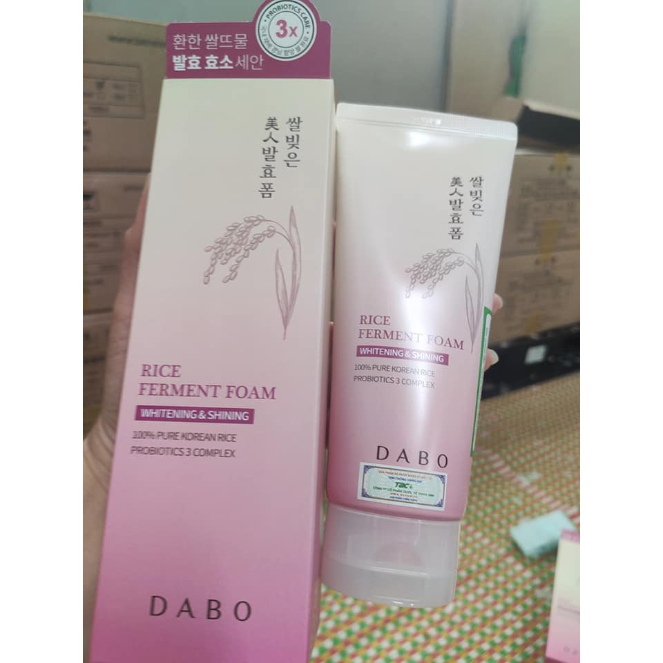 [Mã FMCG8 - 8% đơn 250K] Sữa rửa mặt gạo trăng da Dabo Ferment Foam Cleanser Hàn quốc cao cấp 180ml/Hộp- HÀNG CHÍNH HÃNG