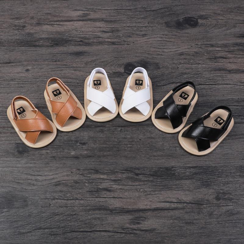 Giày sandal đế mềm chống trượt thiết kế quai dán thời trang cho bé trai 0-18 tháng tuổi