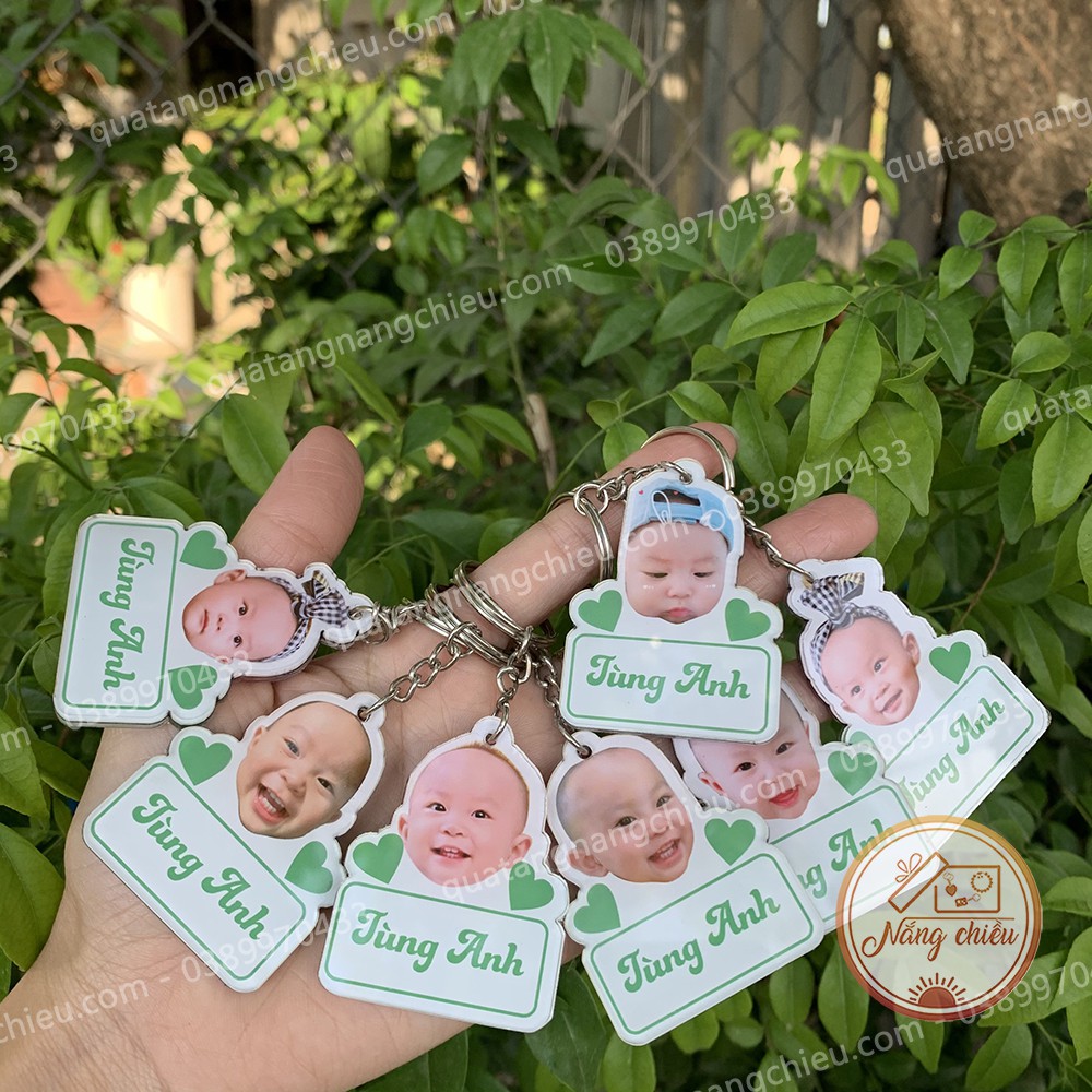Móc khóa cắt ghép chibi_Móc khóa cho e bé, cho con yêu, cháu yêu_ móc khóa in ảnh giá rẻ