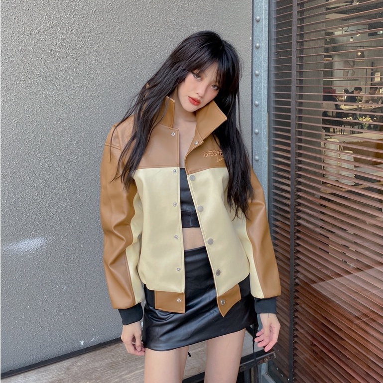 Áo Degrey Premium Leather Jacket Nâu - DPLJ