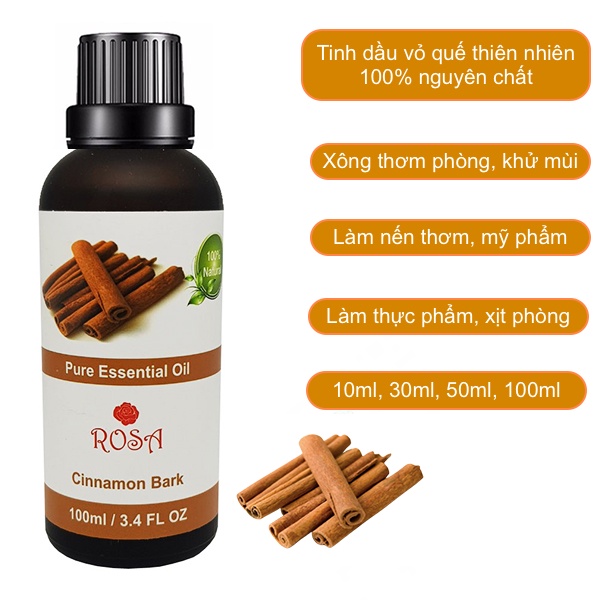 Tinh dầu vỏ quế 100ml, dùng xông khử mùi với máy khuếch tán &amp; đèn xông tinh dầu.